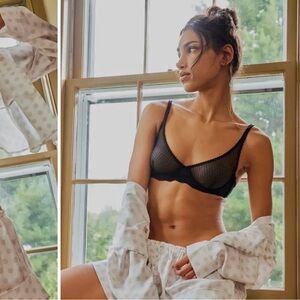Free People Mid Week Dotted Mesh Underwire Bra